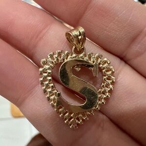 10kt yellow gold rolex heart s pendant